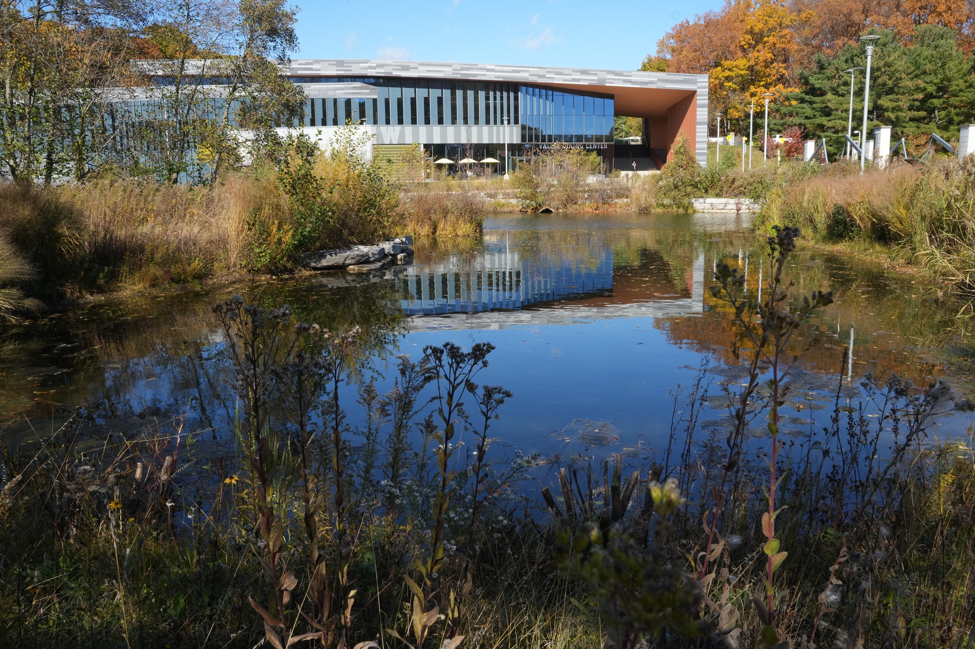 Valley Dining Centre reflected in autumn pond